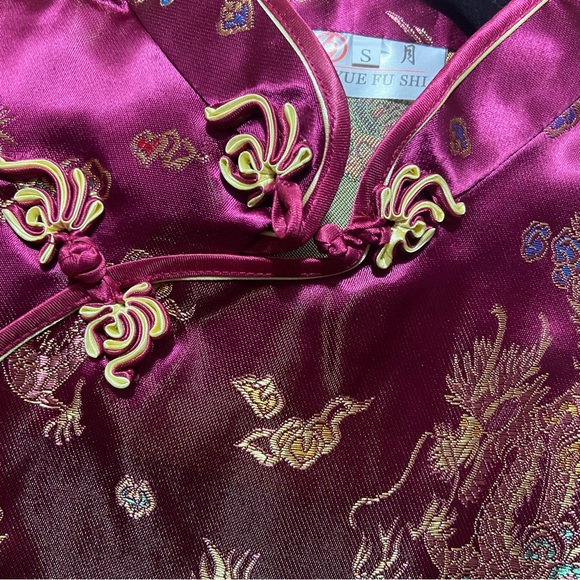 Traditional Cheongsam Dress High Slit Side Chinese New Year Party Cocktail Asian - Picture 5 of 14